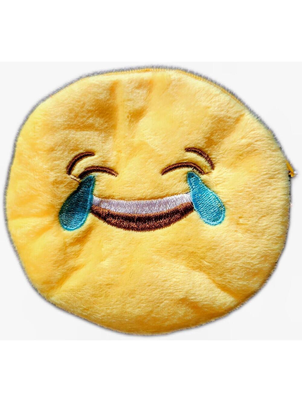 Laughing Tears Emoji Plush Coin Pouch - Yellow